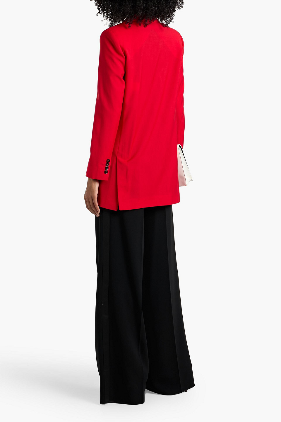 Max Mara Nebbie Double-breasted Wool-crepe Blazer In Red