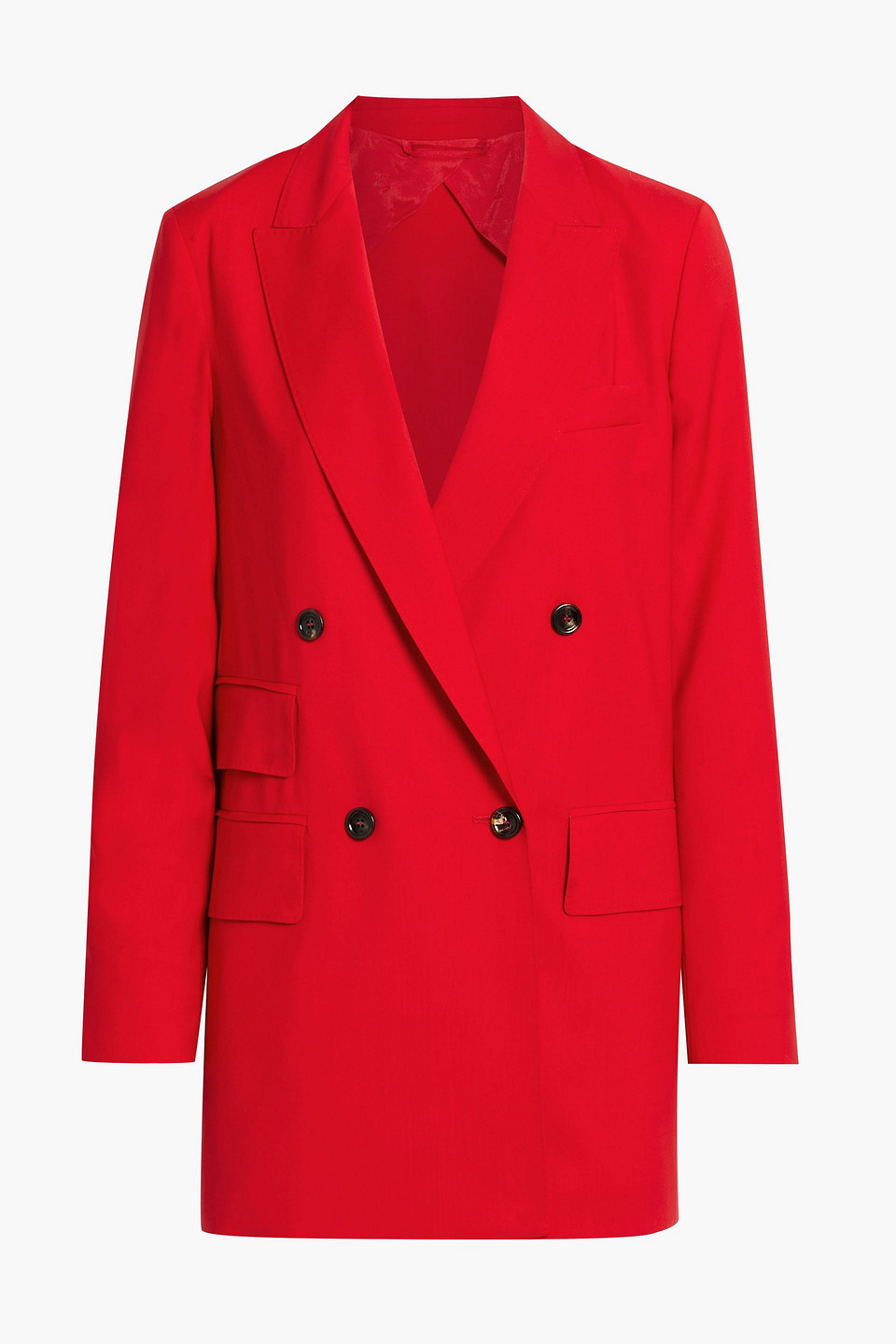 Max Mara Nebbie Double-breasted Wool-crepe Blazer In Red