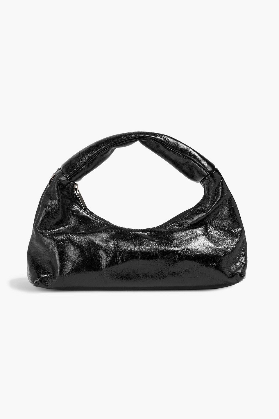 Off-white Arcade Leather Shoulder Bag In Black