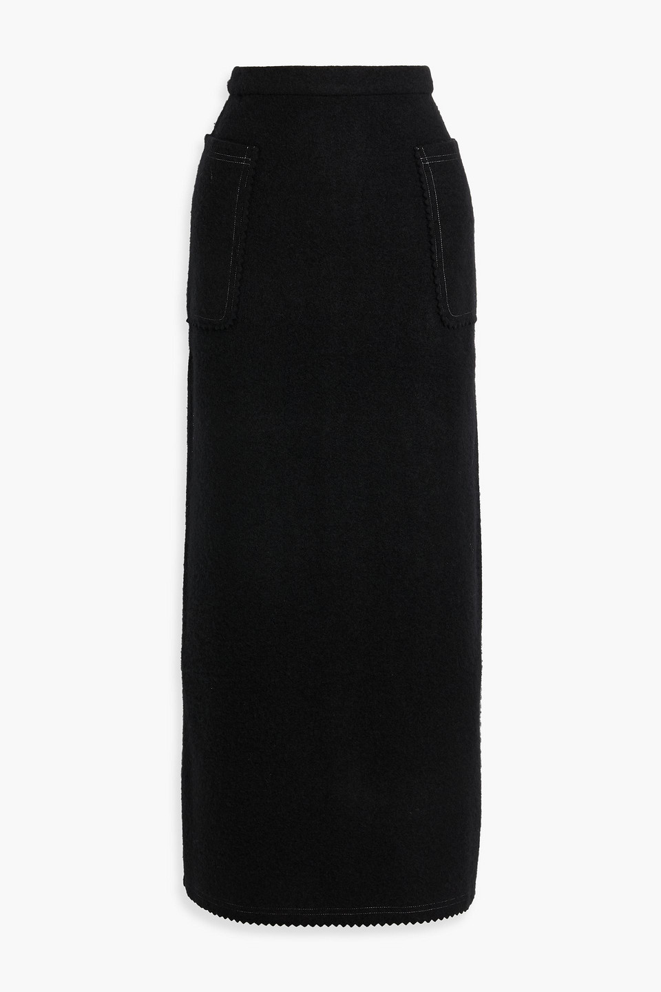 Max Mara Galosce Wool And Cashmere-blend Felt Maxi Skirt In Black
