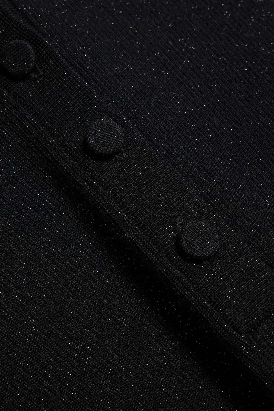 Max Mara Frais Metallic Ribbed Wool-blend Midi Dress In Black