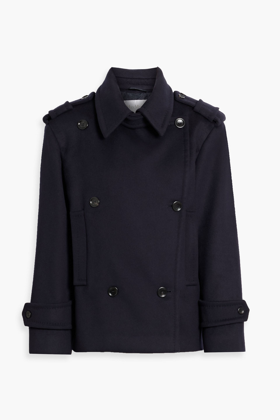 Max Mara Laveno Double-breasted Wool And Cashmere-blend Felt Coat In Blue