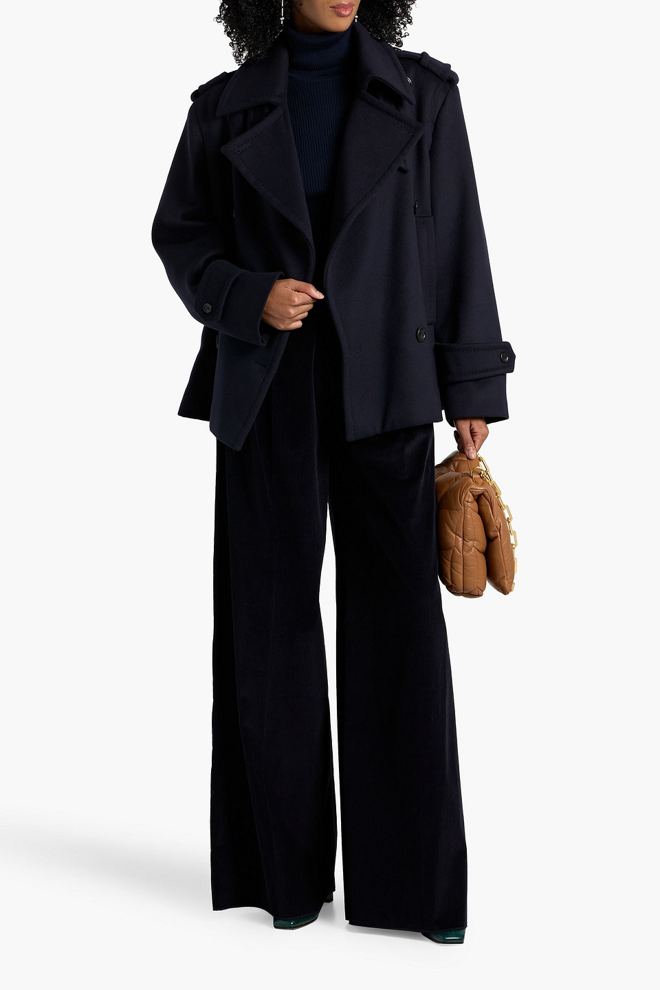 Max Mara Laveno Double-breasted Wool And Cashmere-blend Felt Coat In Blue