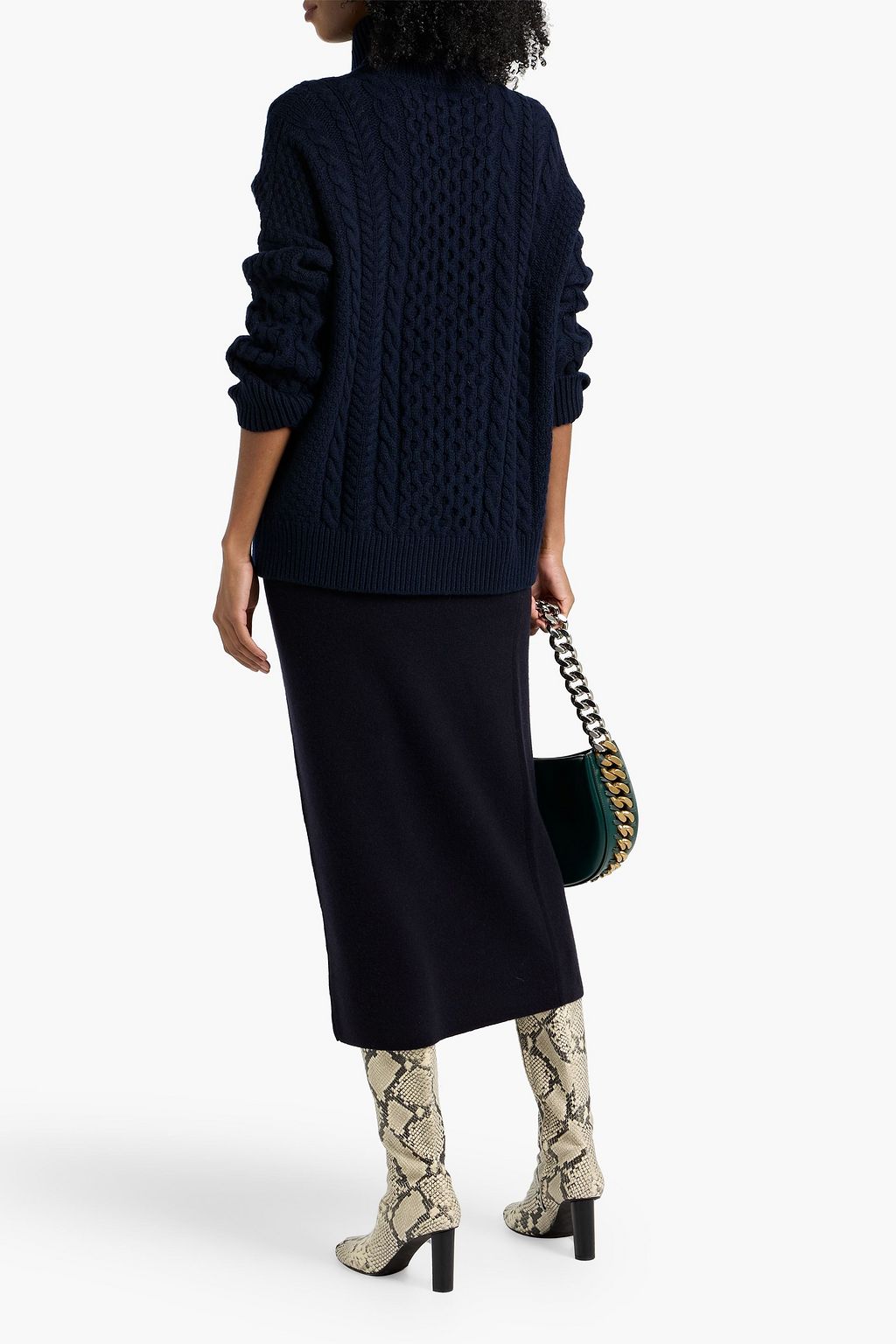 MAX MARA Umbria wrap-effect wool and cashmere-blend midi skirt
