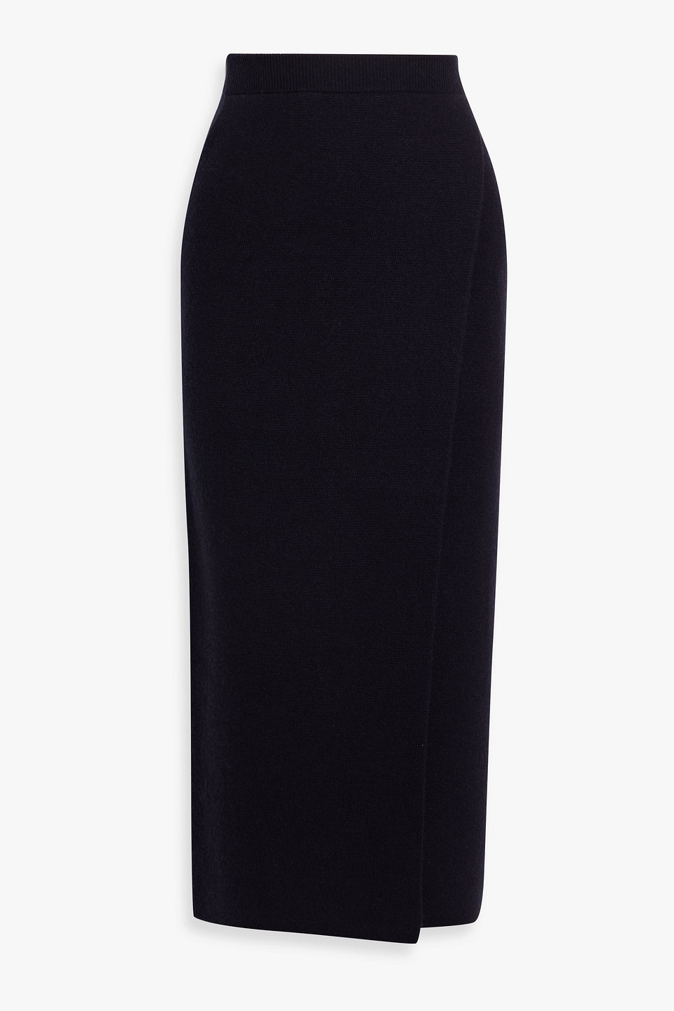 Max Mara Umbria Wrap-effect Wool And Cashmere-blend Midi Skirt In Blue
