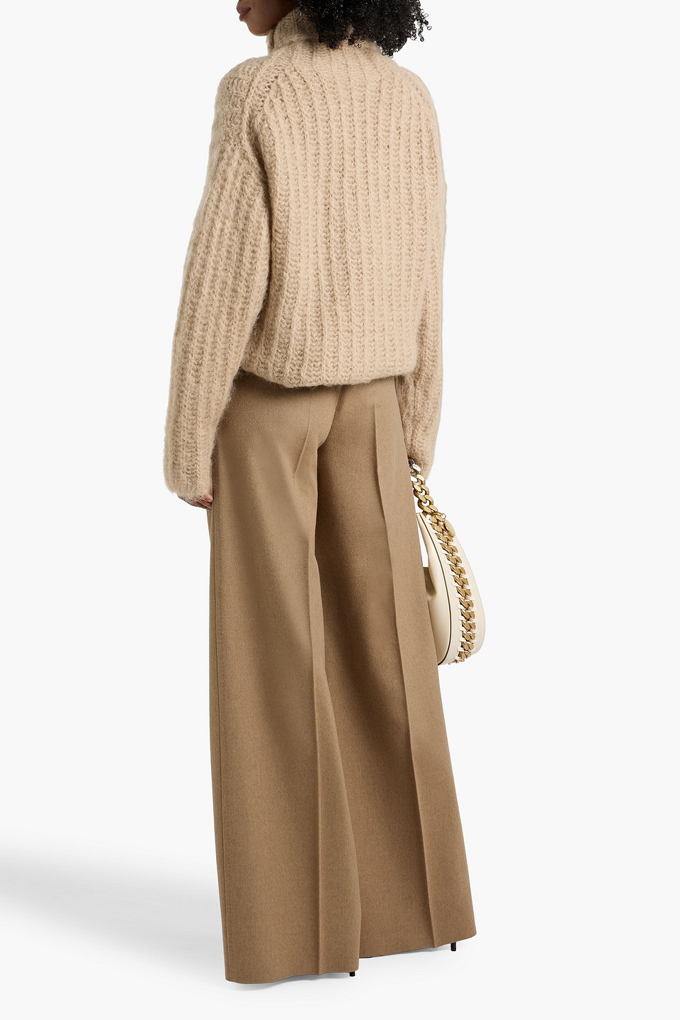 Max Mara Fagus Camel Hair Wide-leg Pants In Brown
