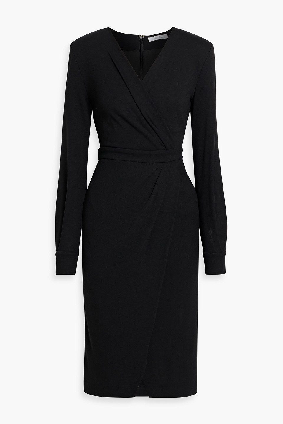 Max Mara Virtus Wrap-effect Jersey Dress In Black