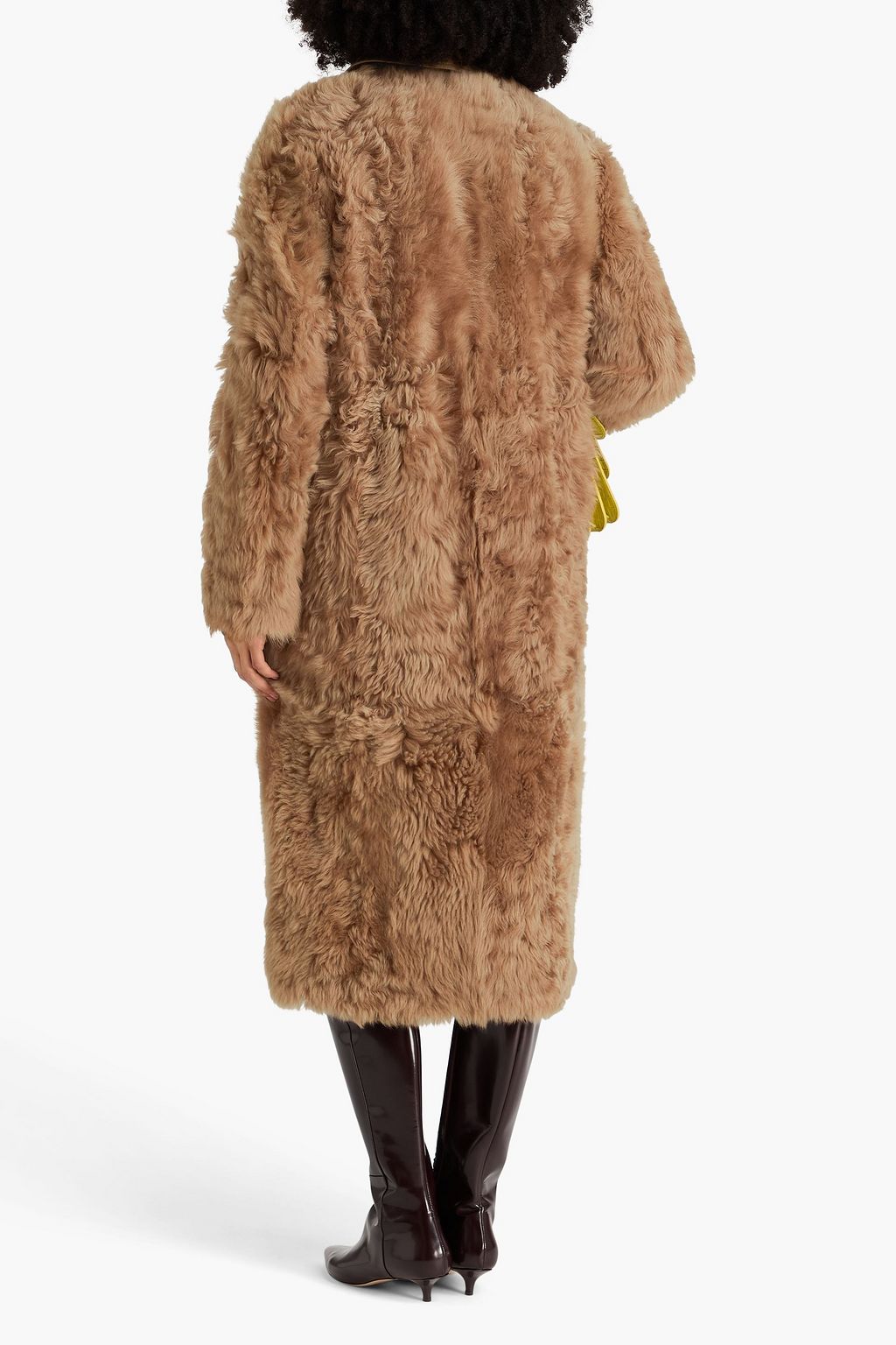 TOTEME Leather-trimmed shearling coat | THE OUTNET