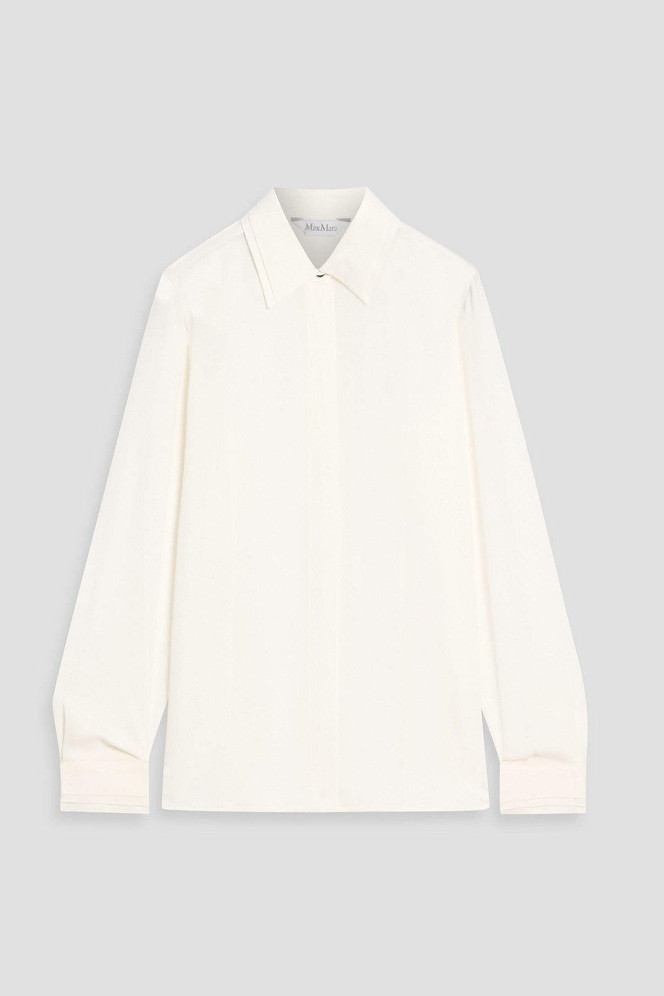 Max Mara Norel Silk Crepe De Chine Shirt In White
