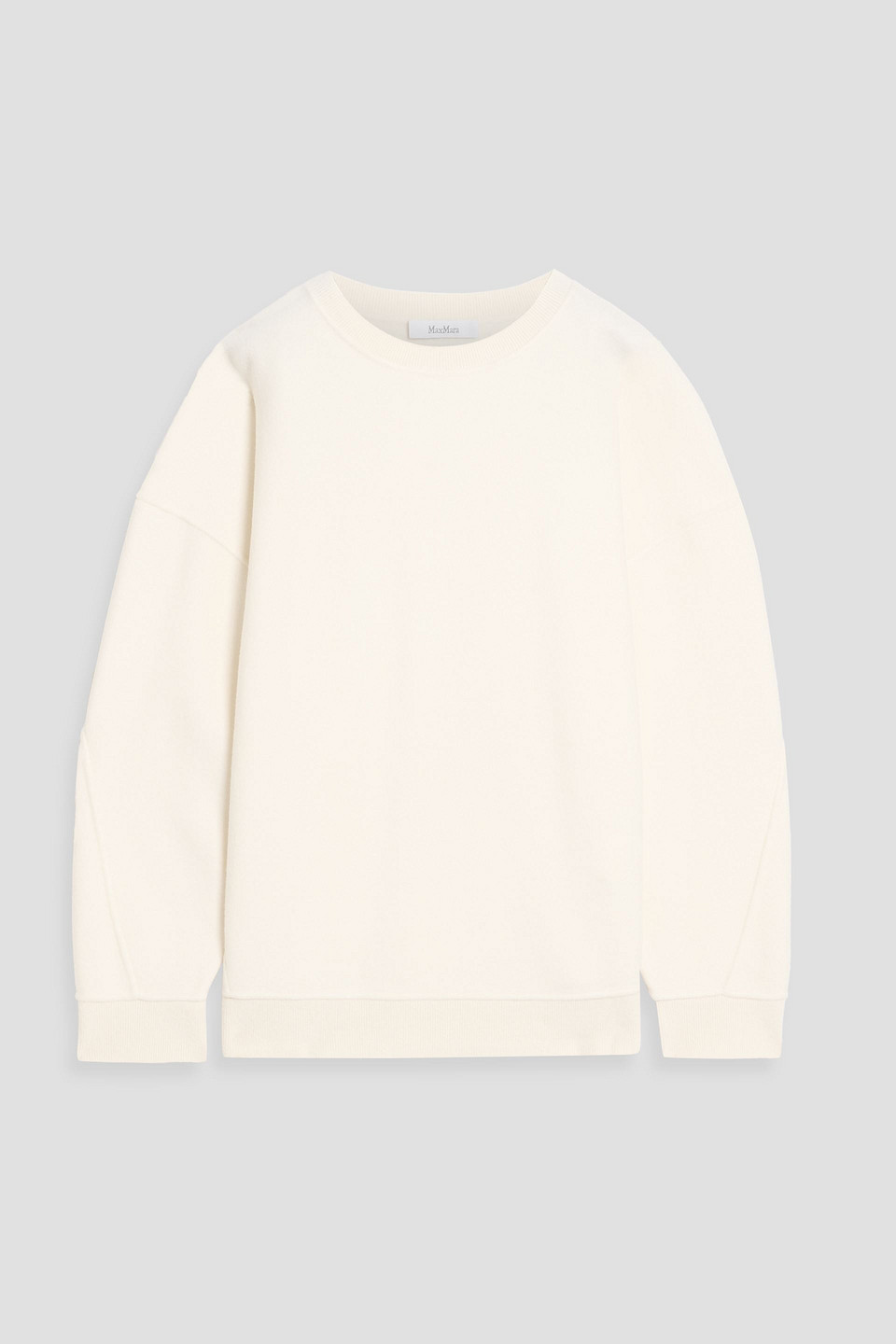 Max Mara Elvira Brushed Wool-blend Fleece Sweatshirt In White