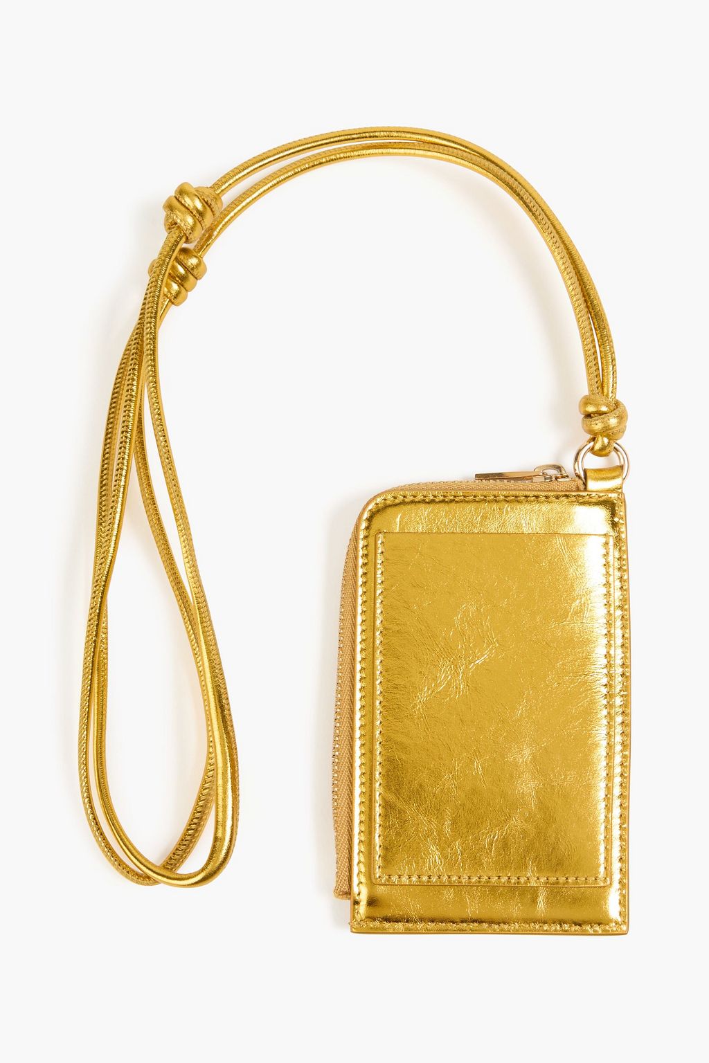JIL SANDER Metallic leather cardholder