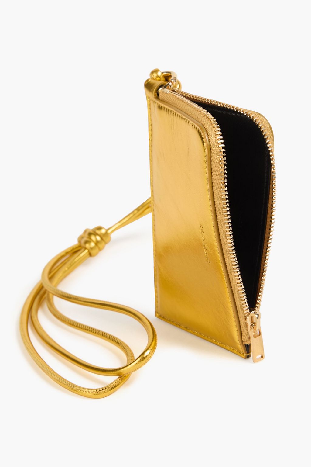 JIL SANDER Metallic leather cardholder