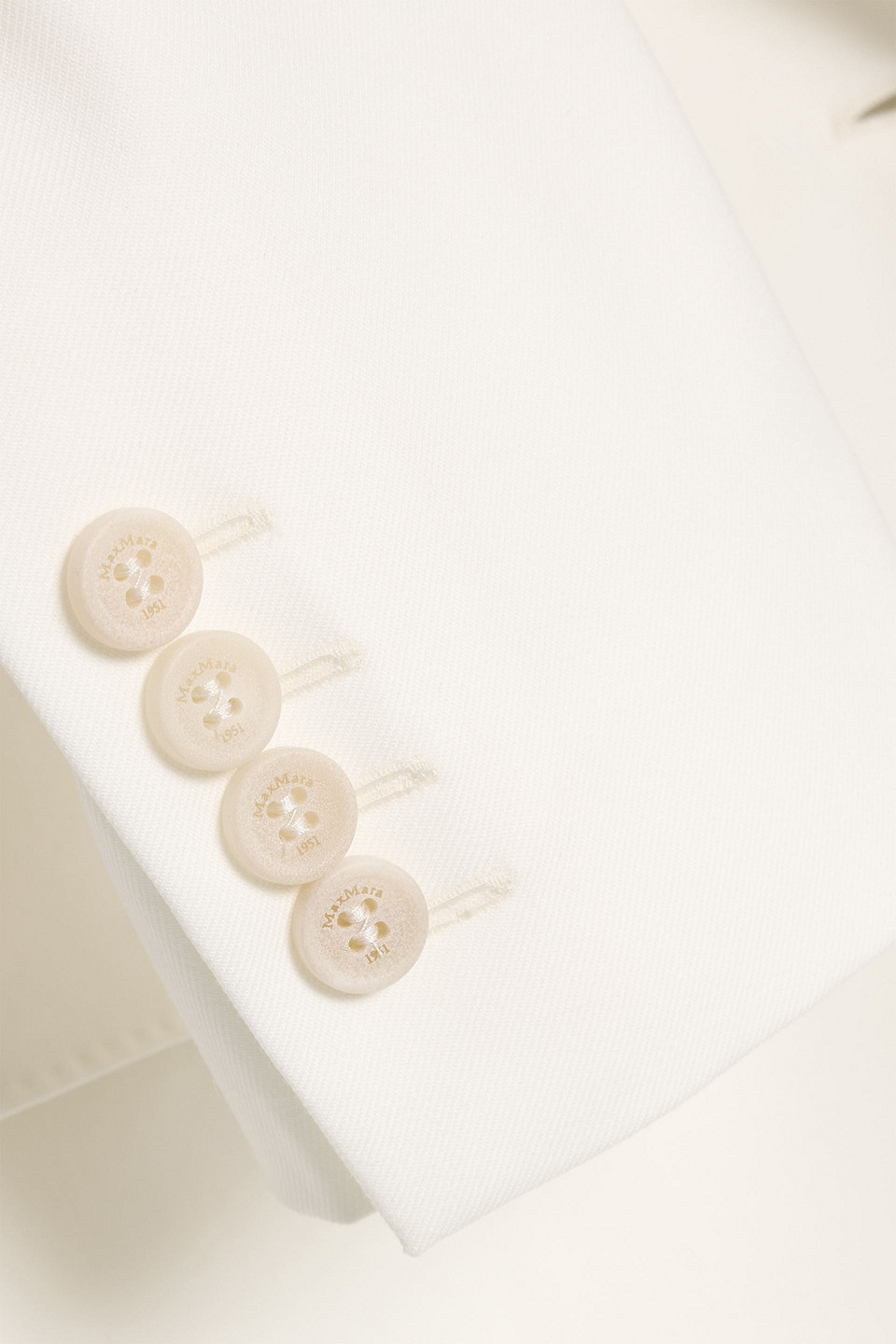 Max Mara Osanna Double-breasted Wool-twill Blazer In White