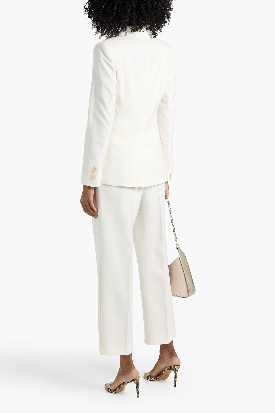 Max Mara Osanna Double-breasted Wool-twill Blazer In White