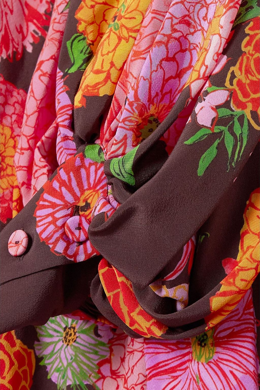 LA DOUBLEJ Medici floral-print silk crepe de chine midi dress