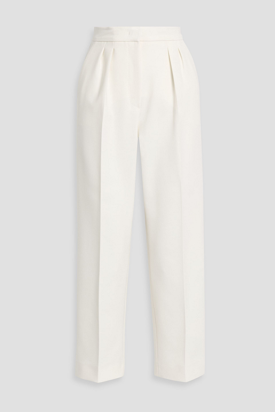 Max Mara Verbano Wool-blend Crepe Straight-leg Pants In White