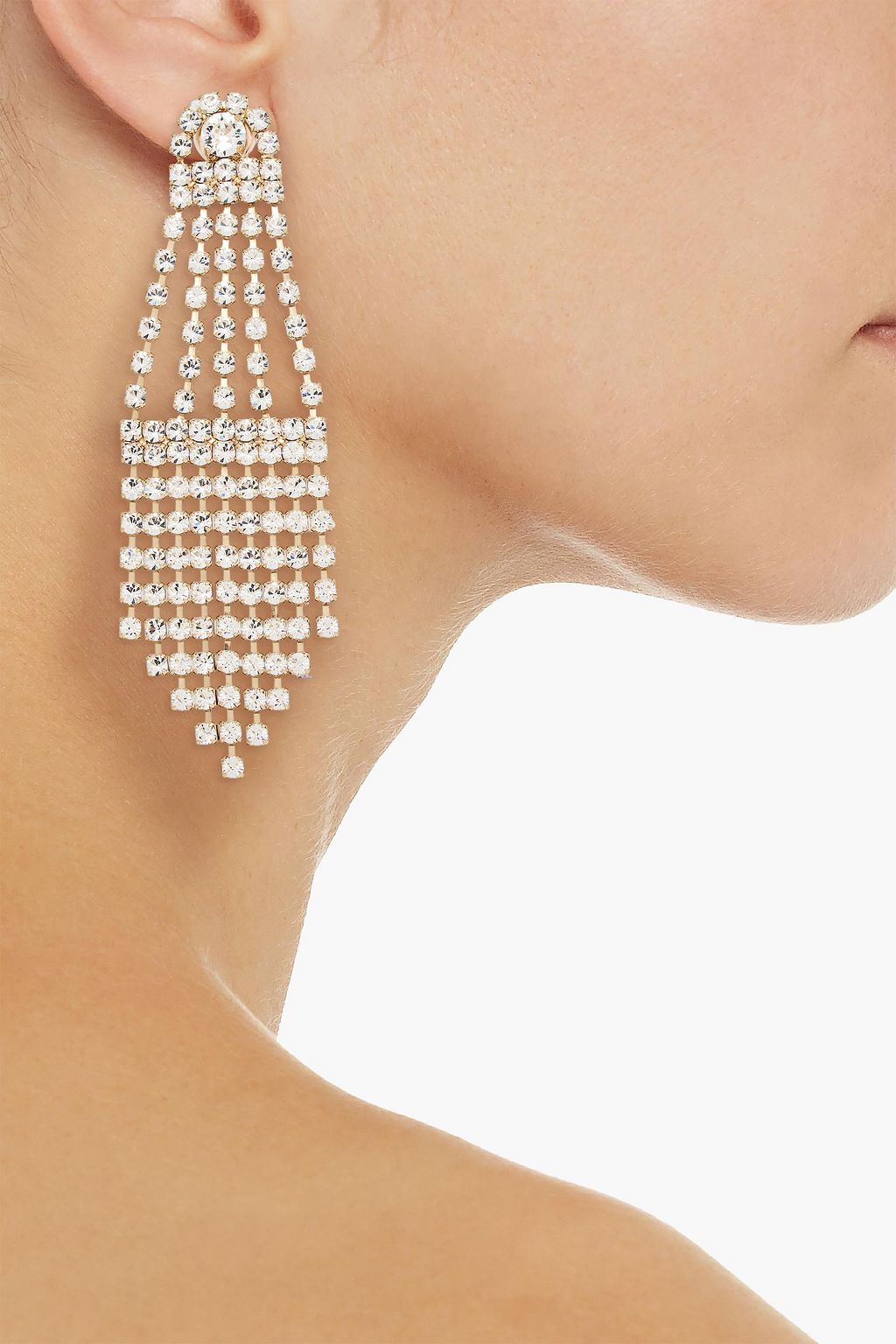 OSCAR DE LA RENTA Gold-tone crystal earrings