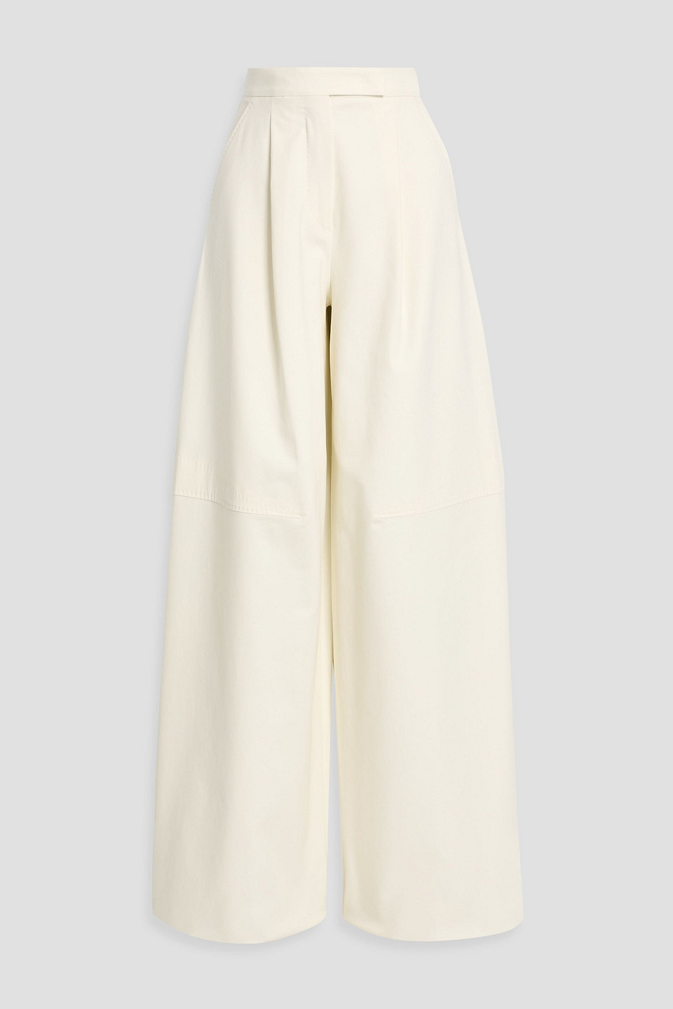 Max Mara Avoriaz Cotton-blend Wide-leg Pants In White