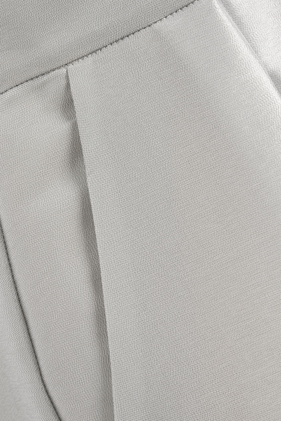 Max Mara Tebano Silk-blend Lamé Wide-leg Pants In Silver