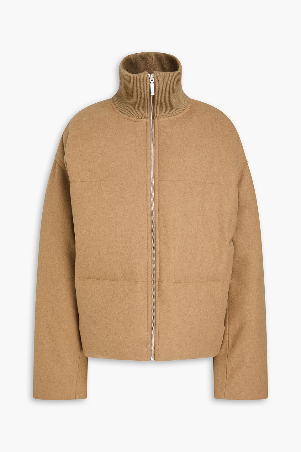 Totême Quilted Wool-blend Flannel Down Jacket In Brown