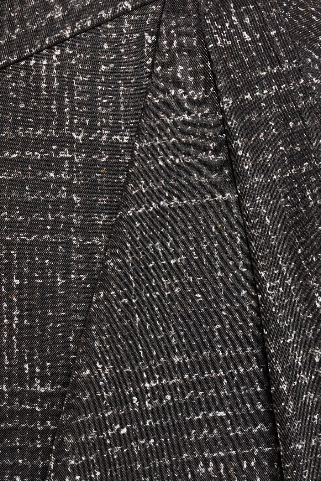 MAX MARA Hidalgo wrap-effect checked silk-twill skirt