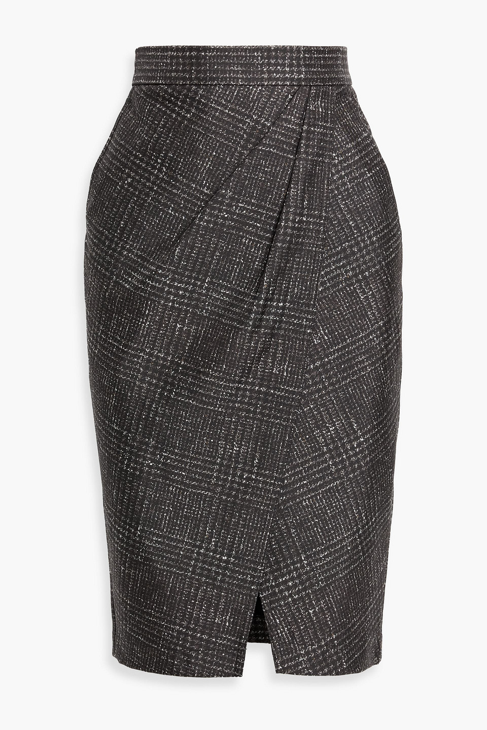 Max Mara Hidalgo Wrap-effect Checked Silk-twill Skirt In Multi