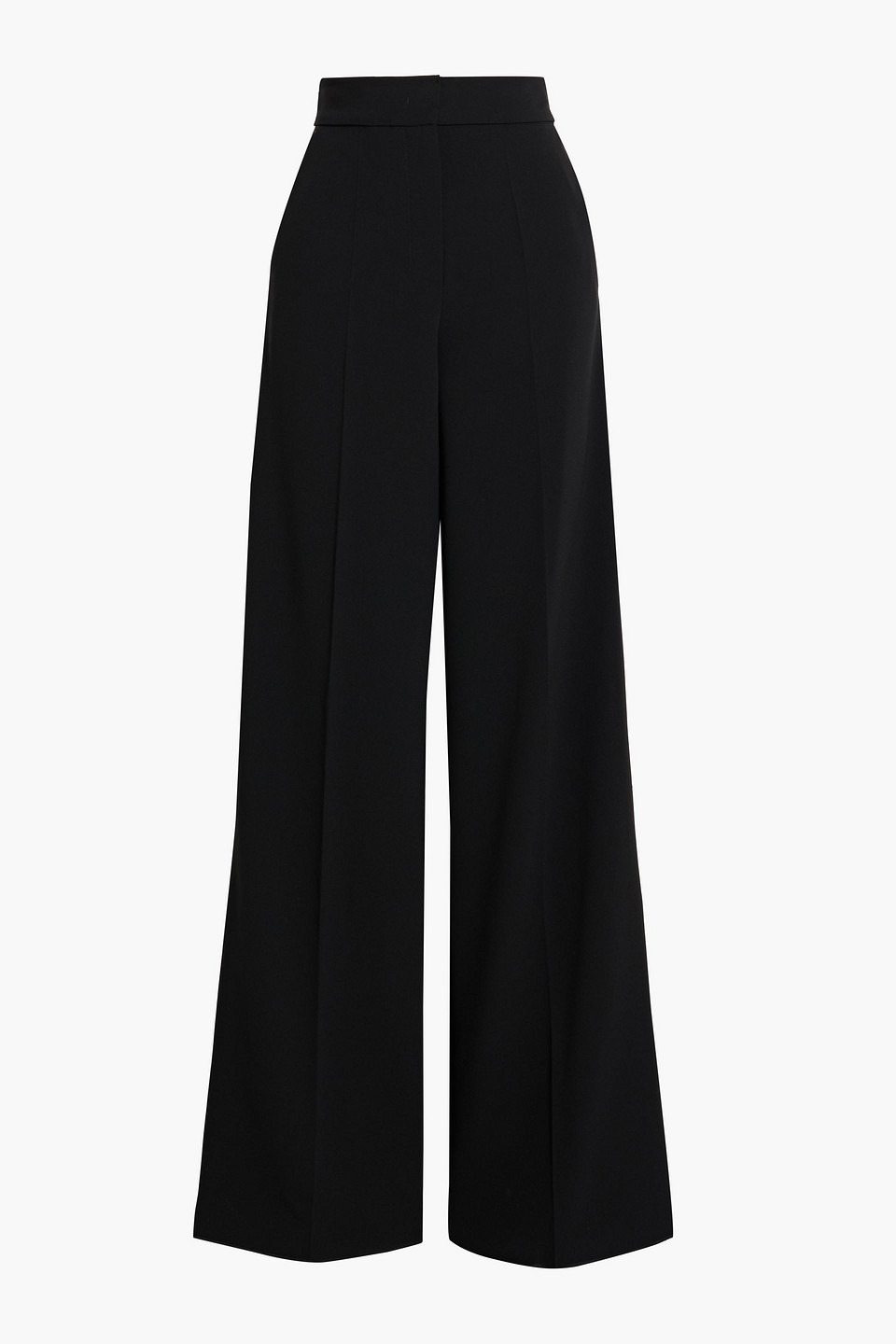 Max Mara Leccio Crepe Wide-leg Pants In Black