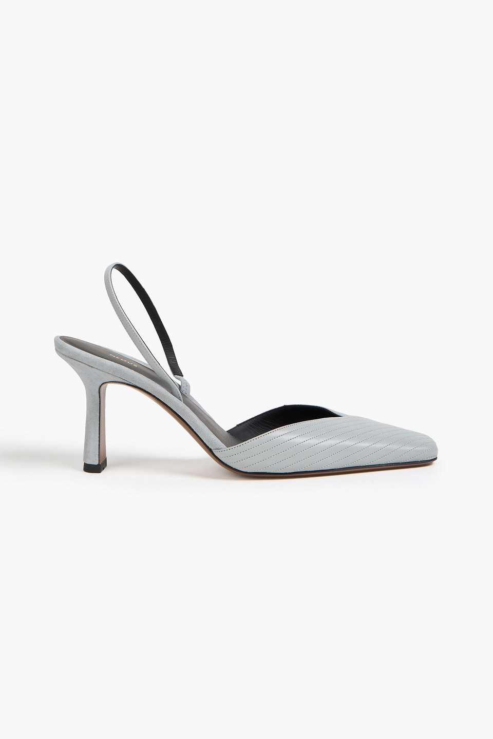 Neous Dilmun Quilted Leather Slingback Pumps In Gray