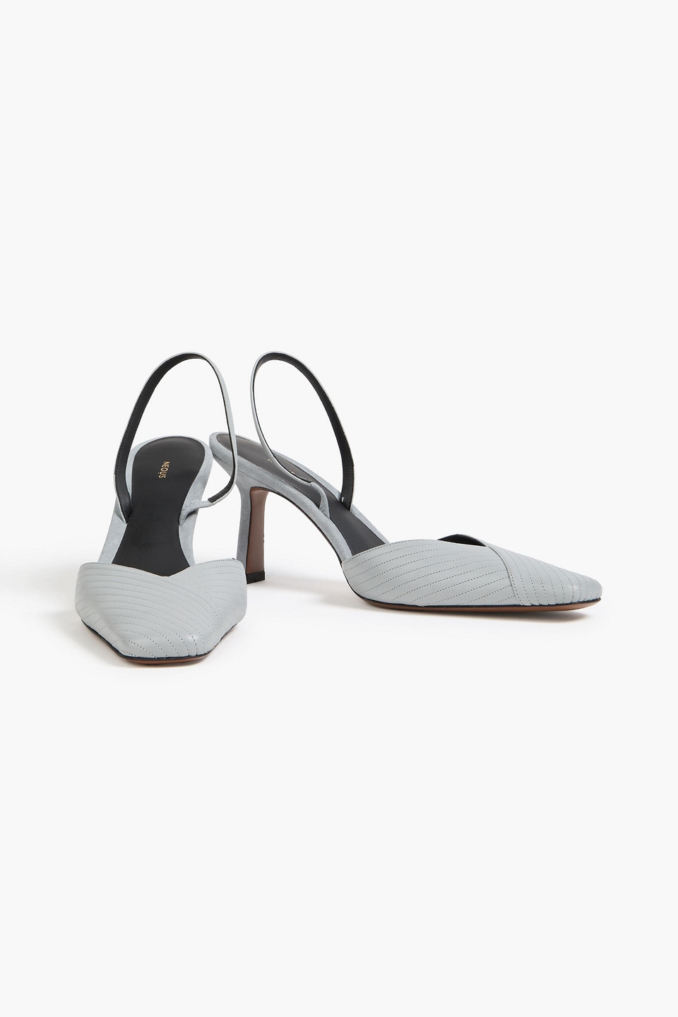  Neous - Slingback-pumps „dilmun“ Aus Leder Mit Velourslederbesatz - Grau - Eu 36 