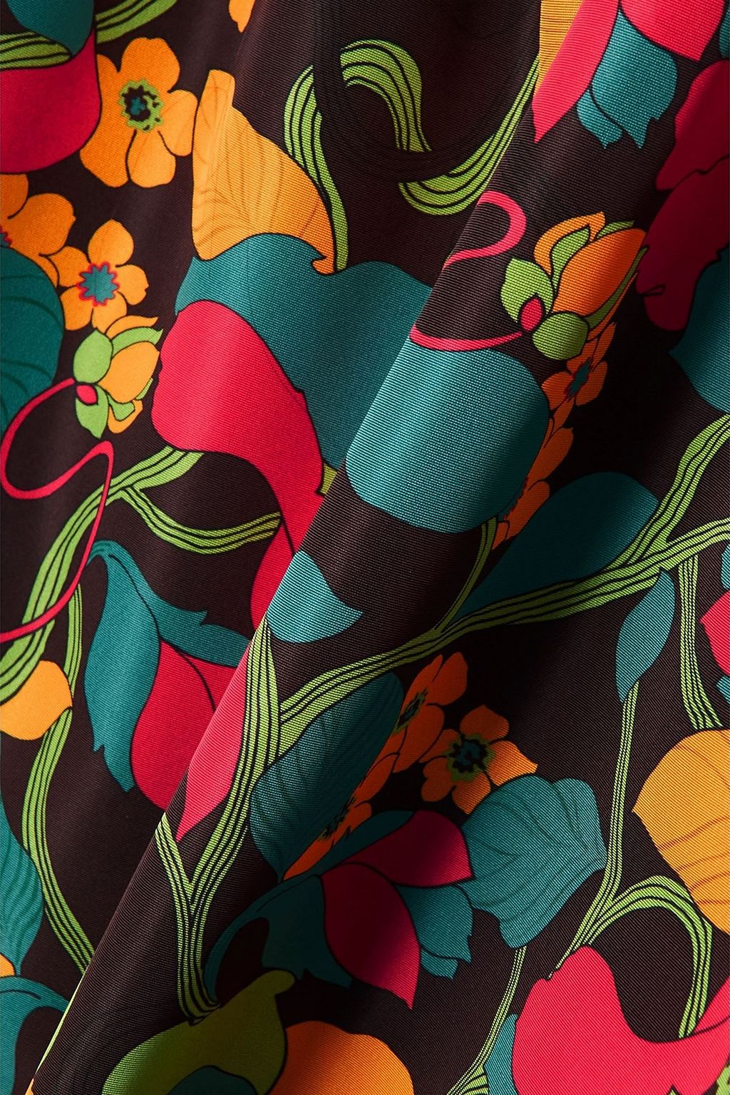 LA DOUBLEJ Belle tiered floral-print faille midi dress