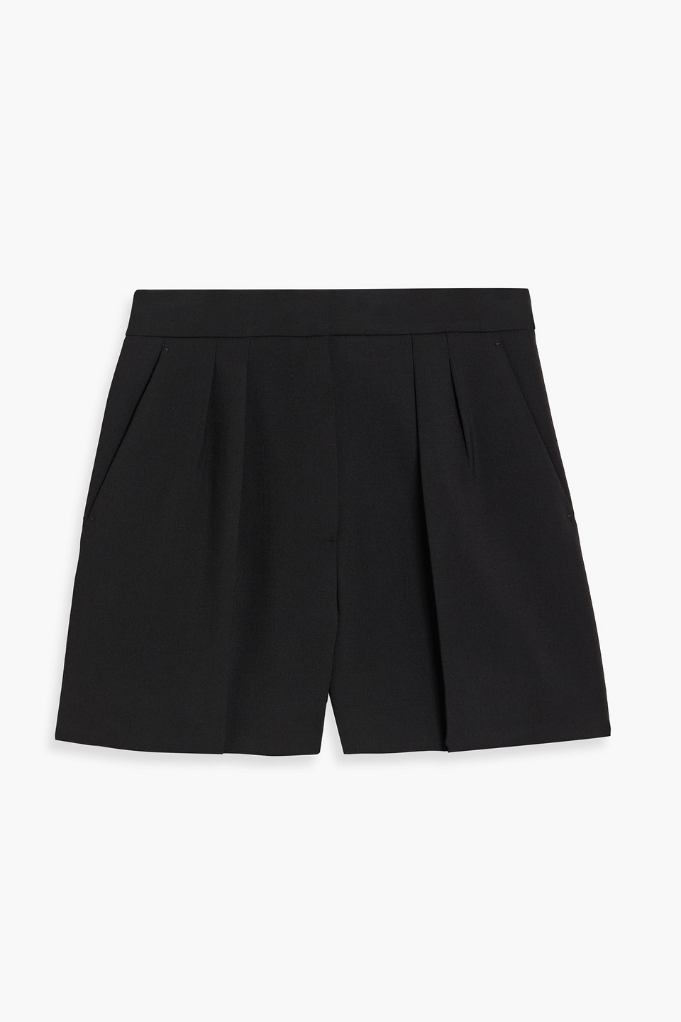 Max Mara Giugno Grain De Poudre Wool-blend Shorts In Black