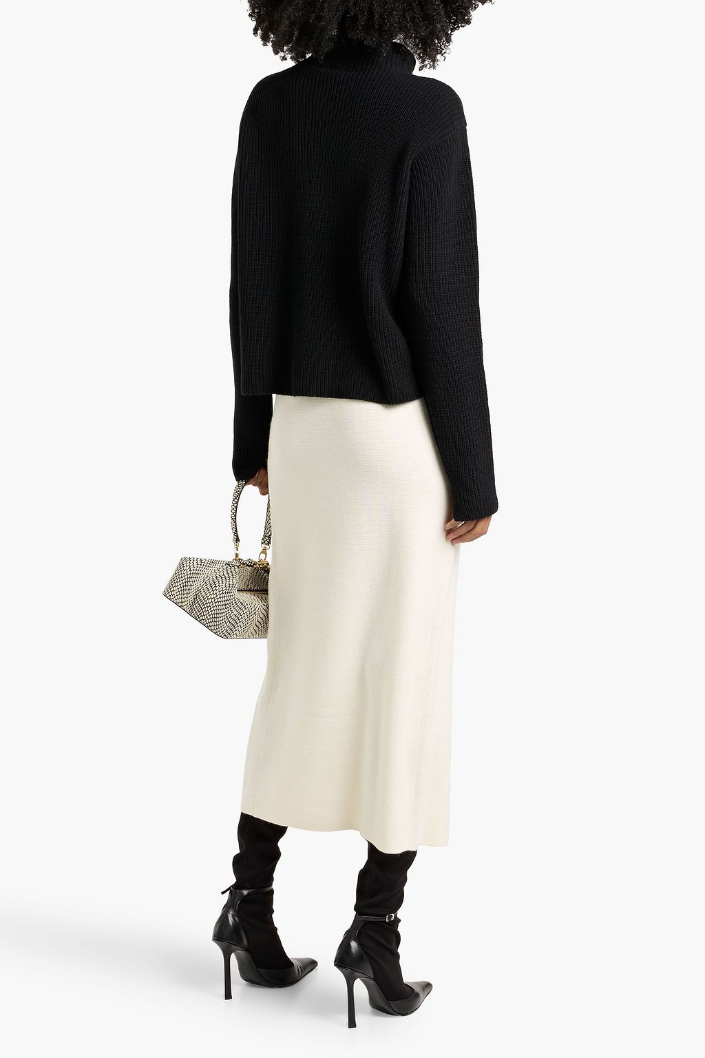 MAX MARA Umbria wrap-effect wool and cashmere-blend midi skirt