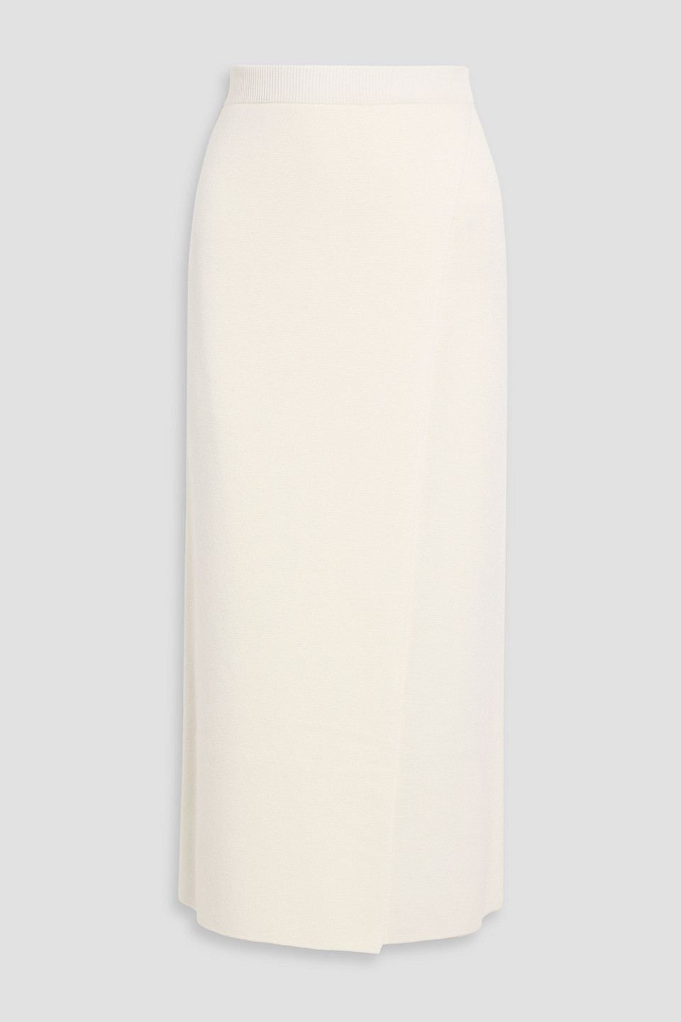 Max Mara Umbria Wrap-effect Wool And Cashmere-blend Midi Skirt In White