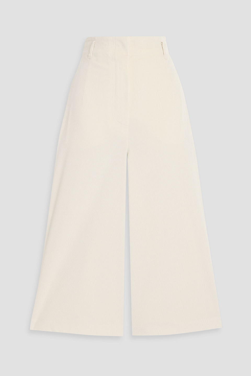 Max Mara Zenith Cotton-blend Corduroy Culottes In White