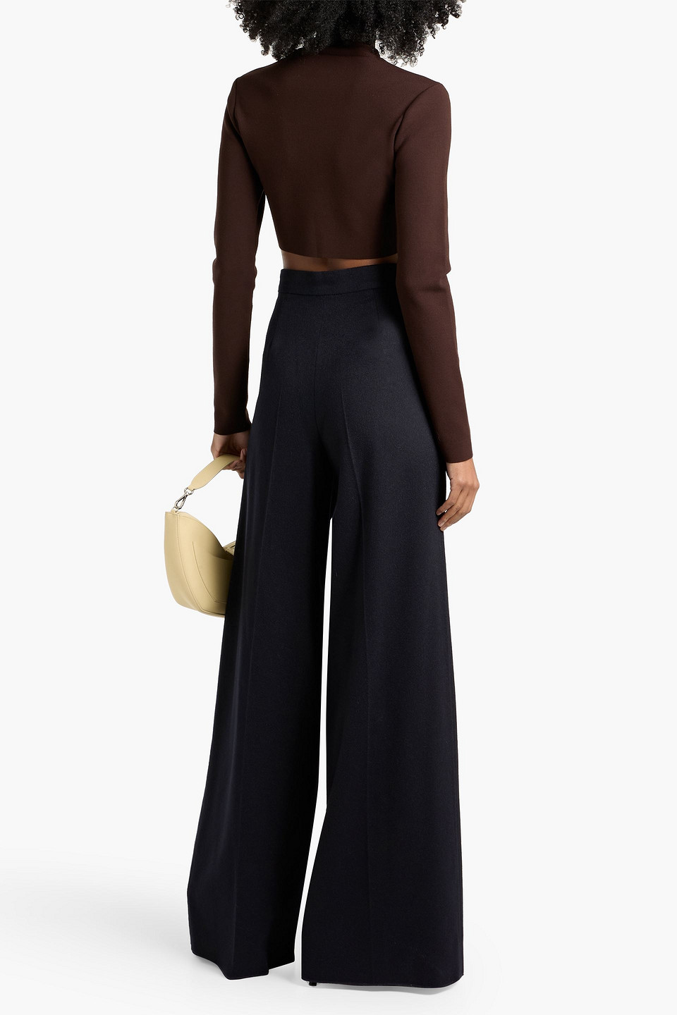 Max Mara Fagus Camel Hair Wide-leg Pants In Black