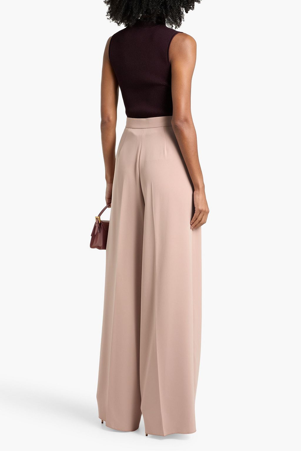 MAX MARA Lino crepe wide-leg pants