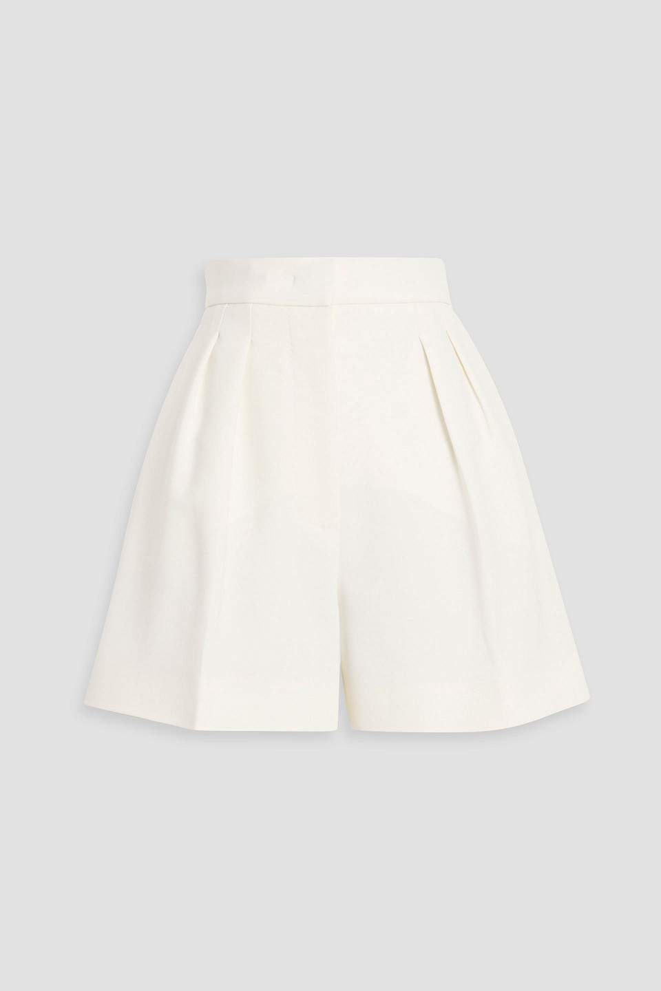 Max Mara Giugno Grain De Poudre Wool-blend Shorts In White