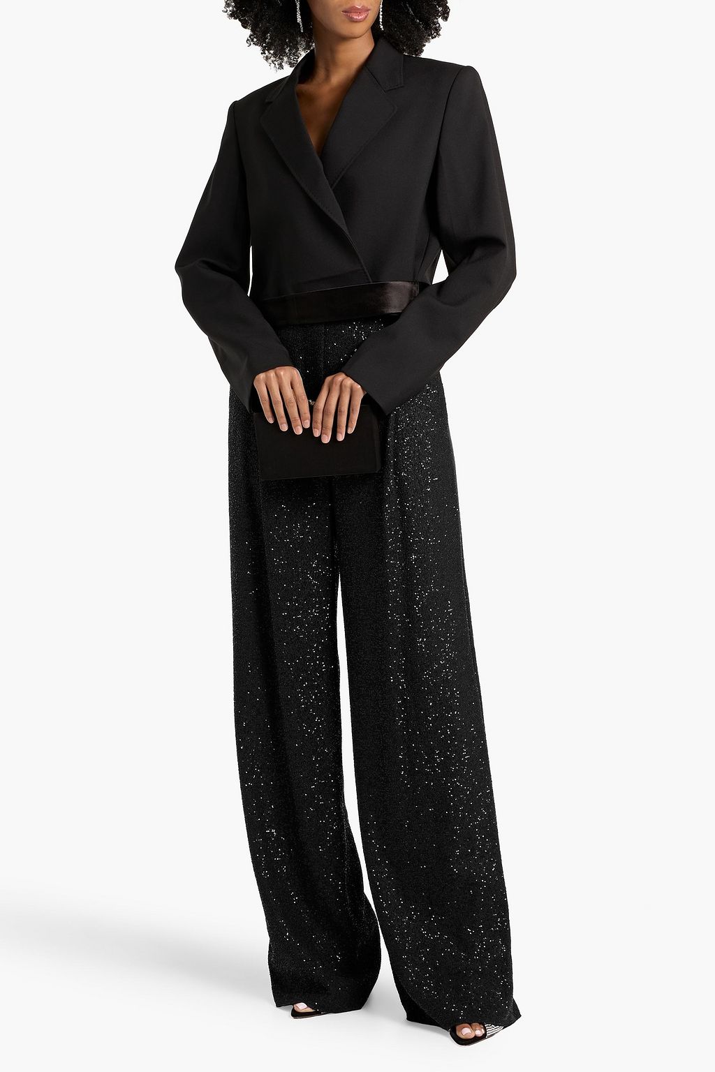 MAX MARA Navigli sequin-embellished bouclé wide-leg pants