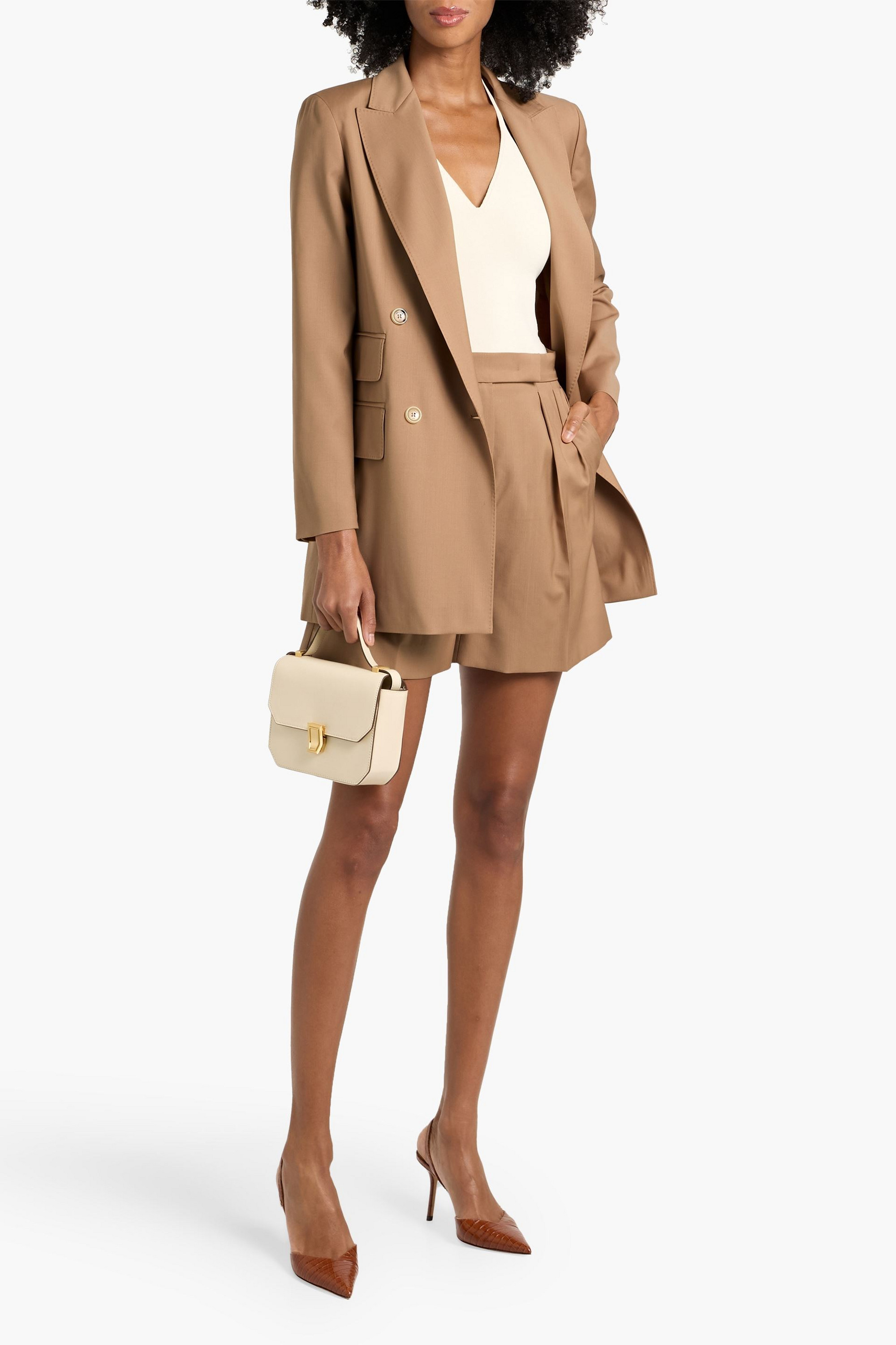 Max Mara Nebbie double-breasted wool-crepe blazer