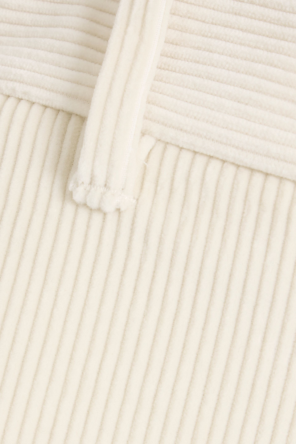 Weekend Max Mara Tania Cotton-corduroy Wide-leg Pants In White