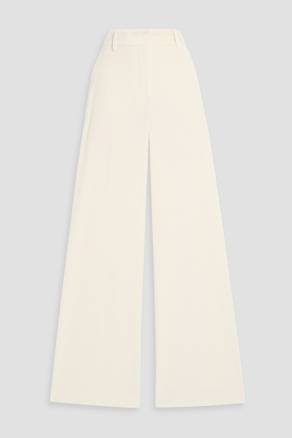 Weekend Max Mara Tania Cotton-corduroy Wide-leg Pants In White
