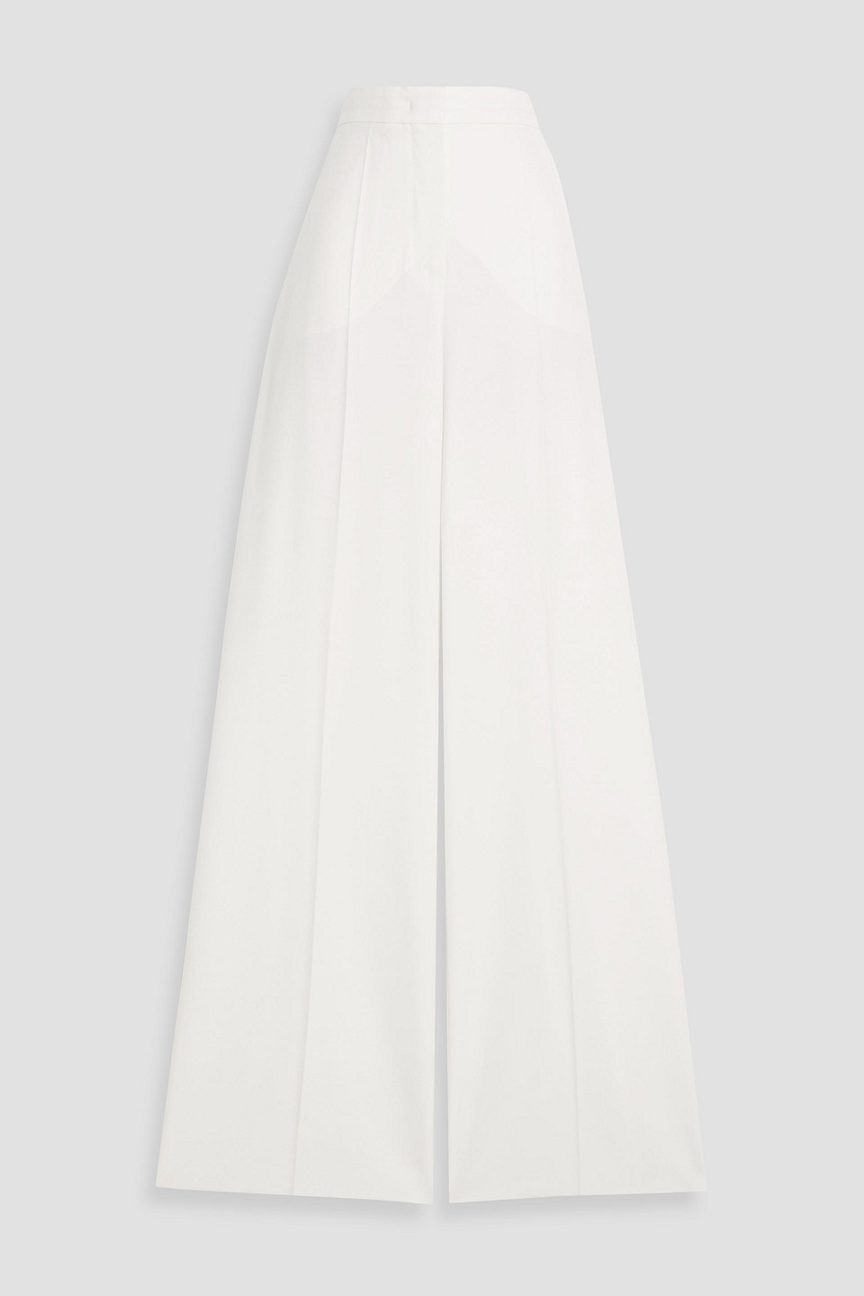 Max Mara Senna Wool-twill Wide-leg Pants In White