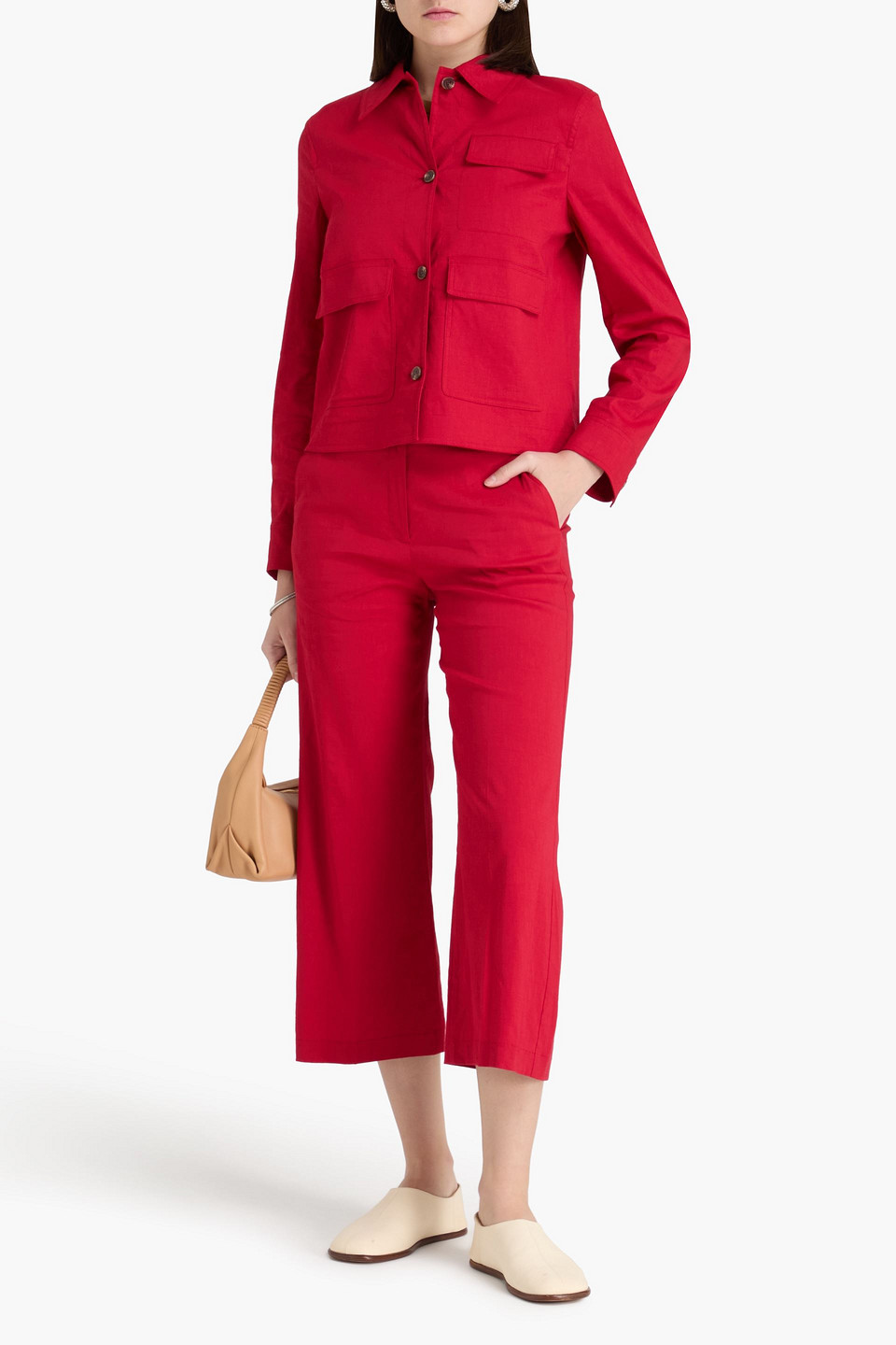  Theory - Linen-blend Jacket - Rot - Xs 