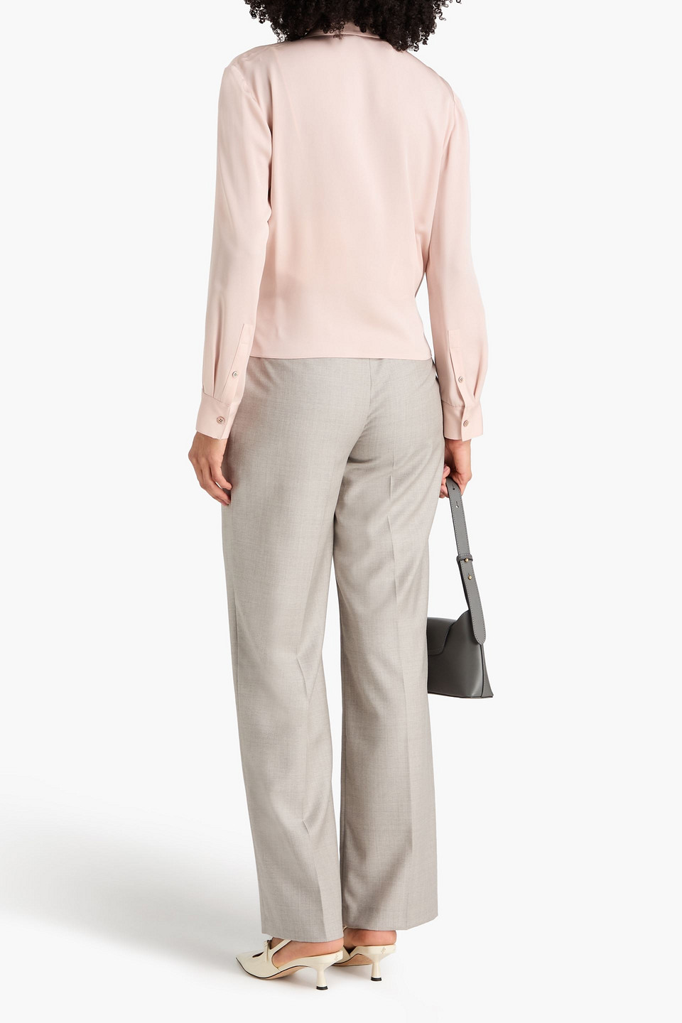 Theory - Wrap-effect Silk Blouse - Pink - Xs 