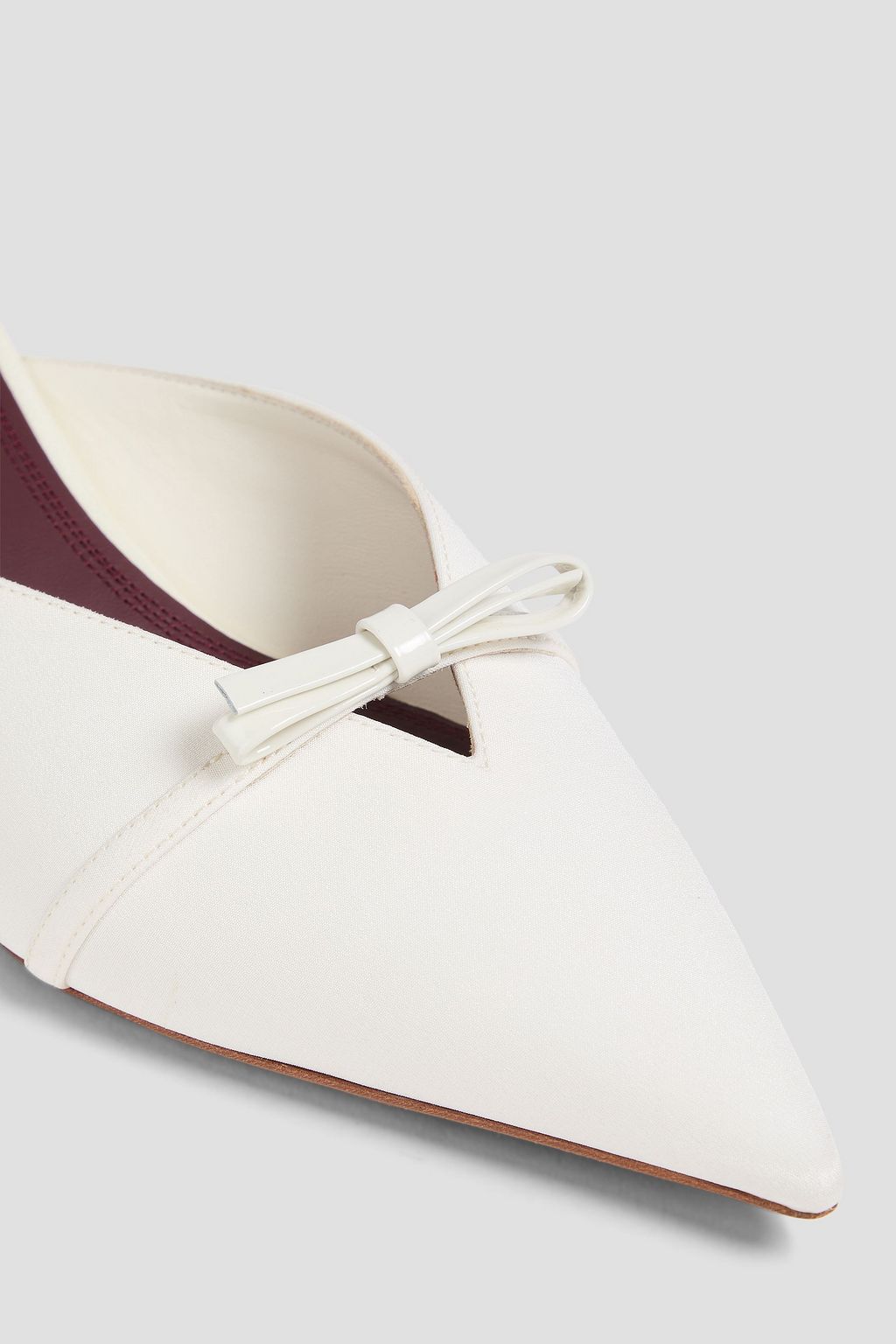 NEOUS Mira bow-detailed satin-crepe mules