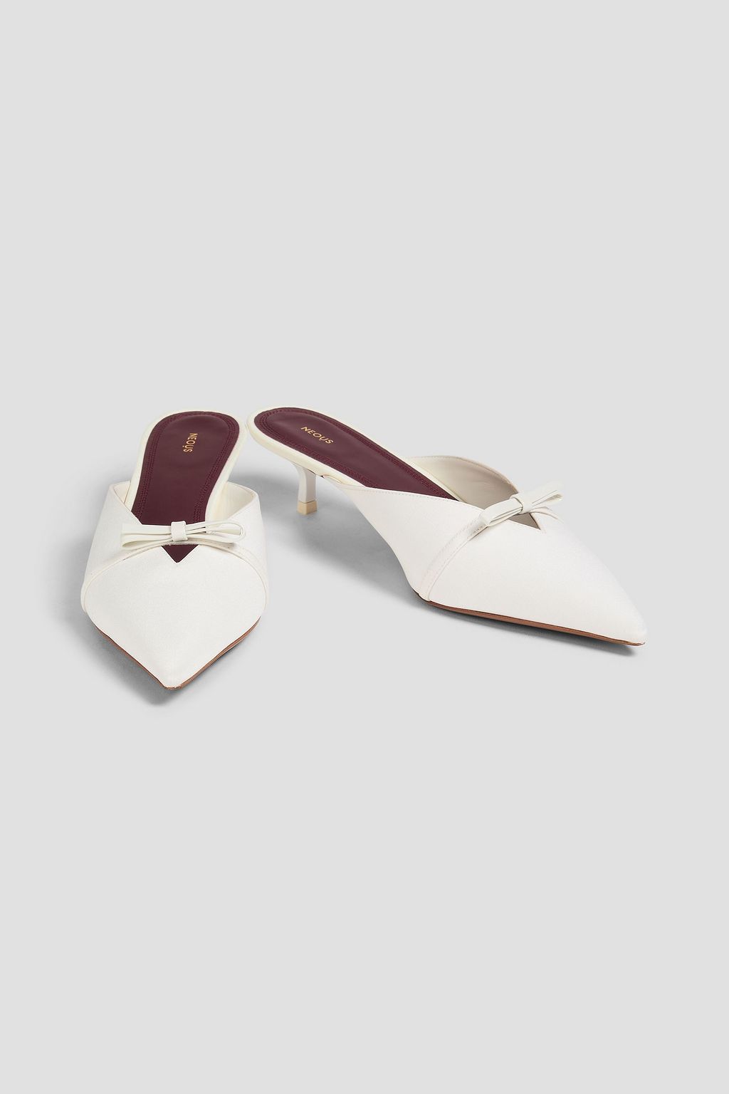 NEOUS Mira bow-detailed satin-crepe mules