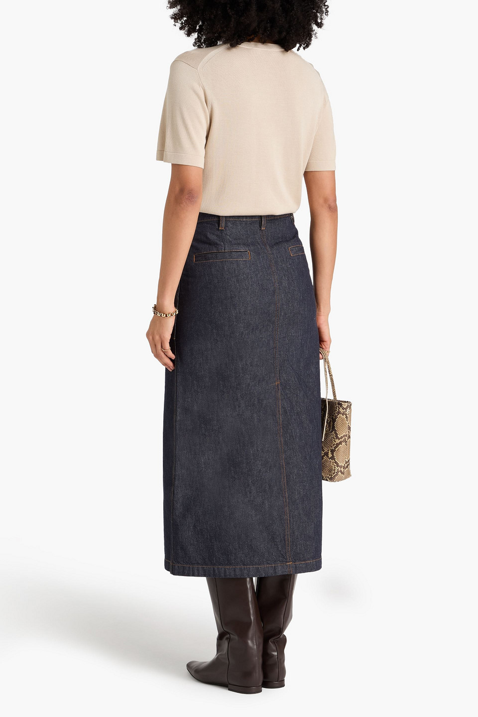  Theory - Denim Midi Skirt - Blue - 24 