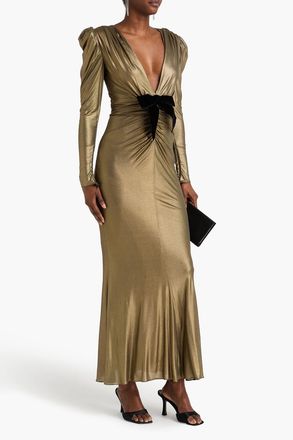 ALESSANDRA RICH حذاء بامب "راكويل" من الجلد اللامع مزين بربطة على شكل فراشة مقاس 85