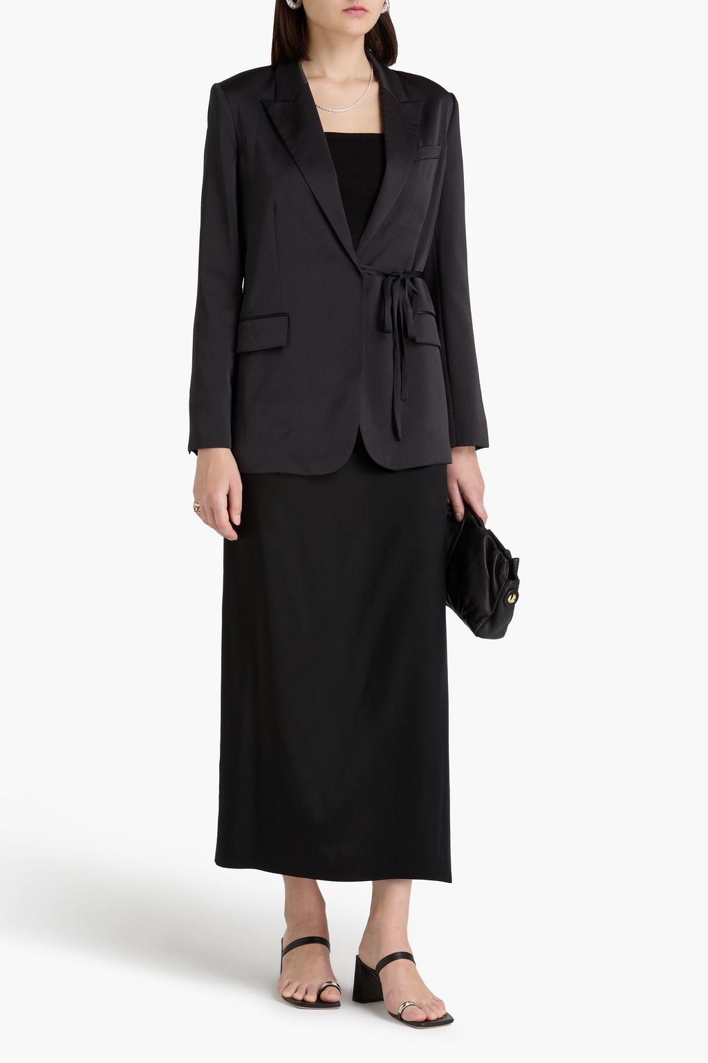 THEORY Crinkled-satin blazer