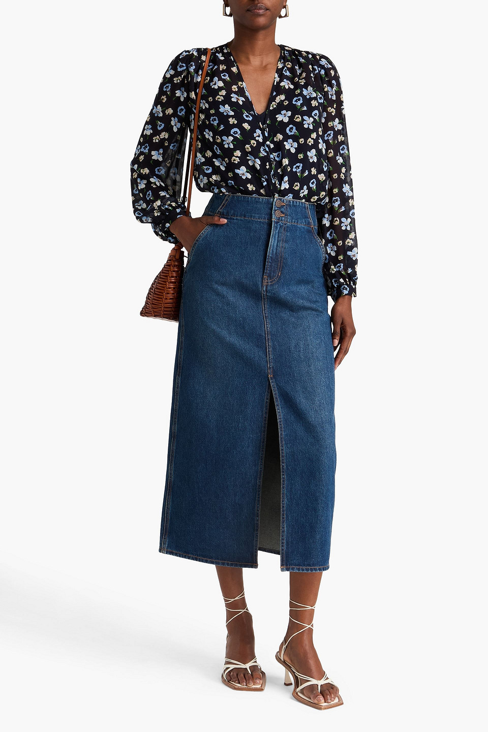  Veronica Beard - Patricia Denim Maxi Skirt - Blue - Us 2 